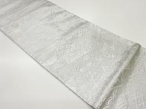 地紙に古典柄・荒波模様織出し袋帯